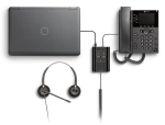 Poly MDA524 QD USB-A adapter do podłączenia słuchawek do komputera i telefonu stacjonarnego