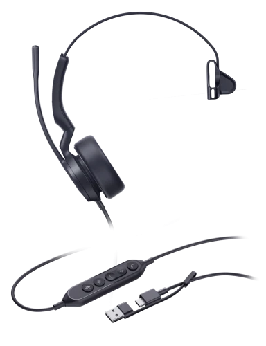 Yealink słuchawka UH44 Mono USB-C/A