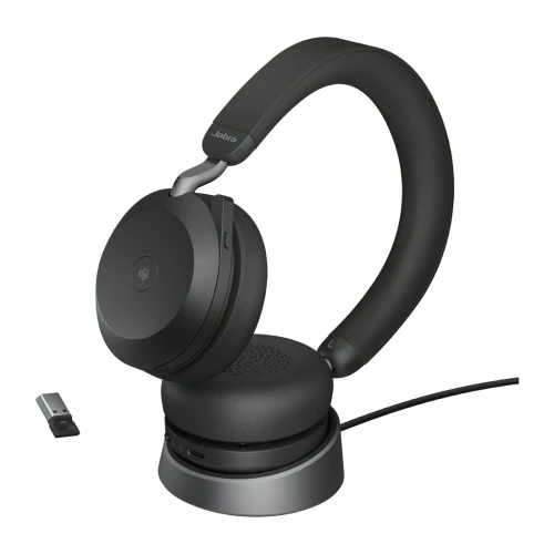 Jabra Evolve2 75 Stereo USB-A MS Black + ładowarka biurkowa