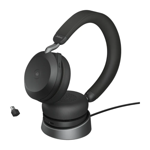 Jabra Evolve2 75 Stereo USB-C MS Black + ładowarka biurkowa