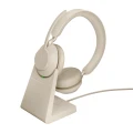 Jabra Evolve2 65 Stereo USB-A Beige + ładowarka biurkowa